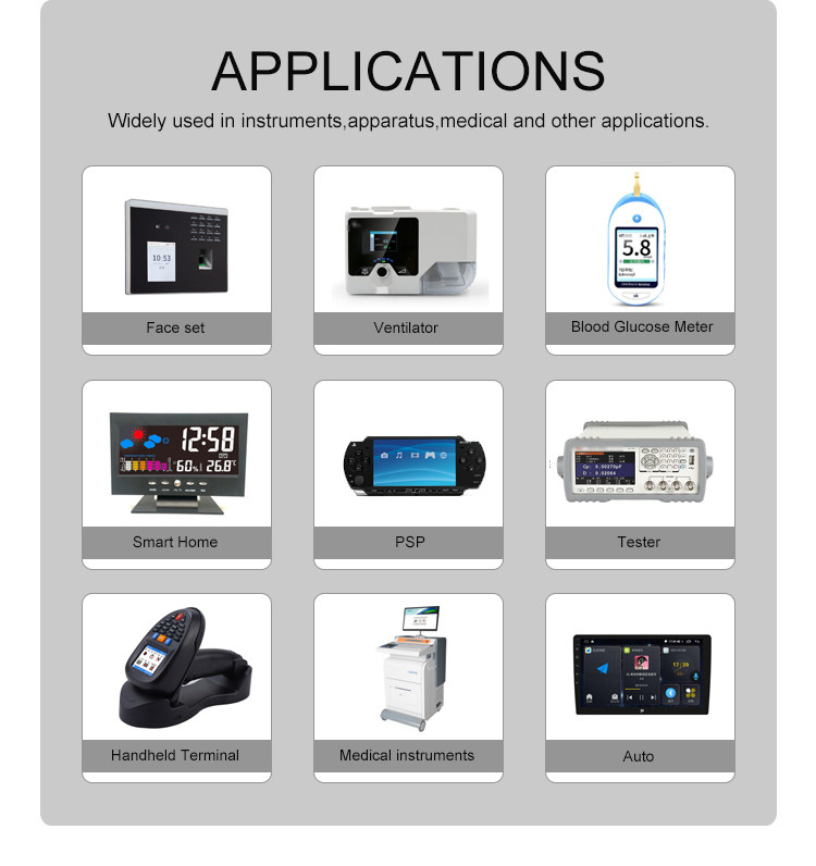 Polcd MCU SPI RGB ইন্টারফেস ছোট LCD মডিউল ক্যাপাসিটিভ কালার টাচ স্ক্রীন 2.3 ইঞ্চি