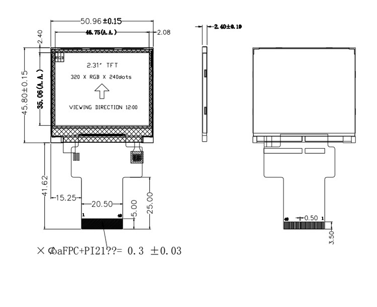 SPI ILI9342C সিরিয়াল পোর্ট ডটস ম্যাট্রিক্স টাচ স্ক্রীন TFT ডিসপ্লে 2.31 ইঞ্চি IPS LCD 320x240