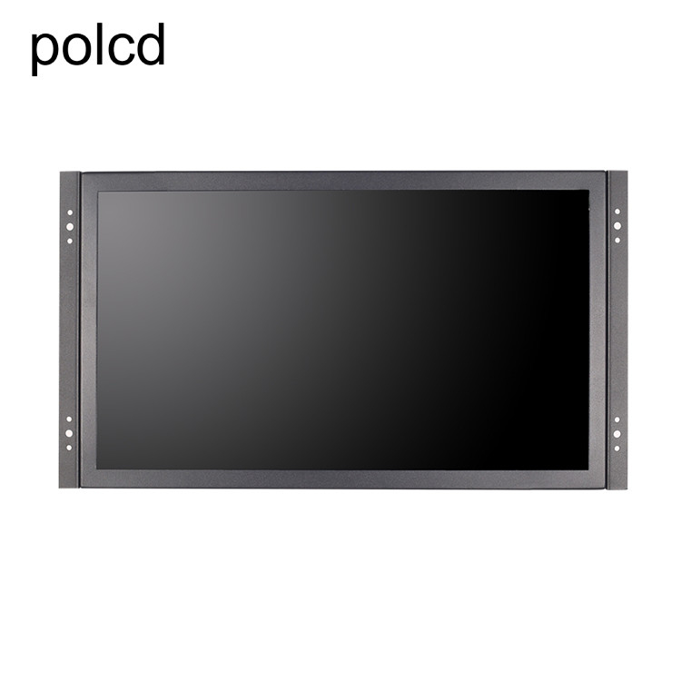 Polcd মেটাল ওয়াল মাউন্টেড এমবেডেড 15.6 ইঞ্চি LCD মনিটর ইন্ডাস্ট্রিয়াল IPS HDMI VGA পোর্ট