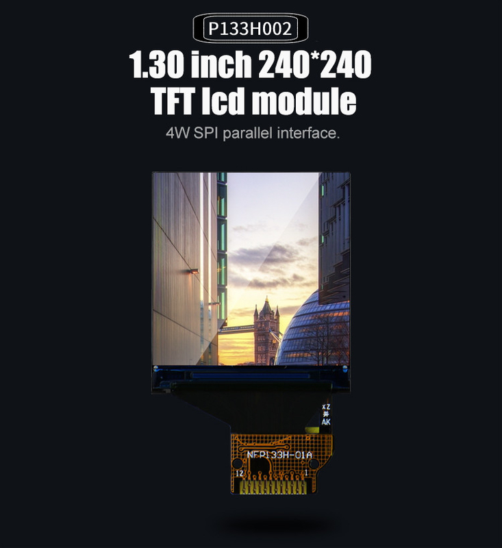 স্মার্ট ঘড়ির জন্য ST7789V IC TFT LCD টাচ স্ক্রিন 240*240 সম্পূর্ণ ভিউ