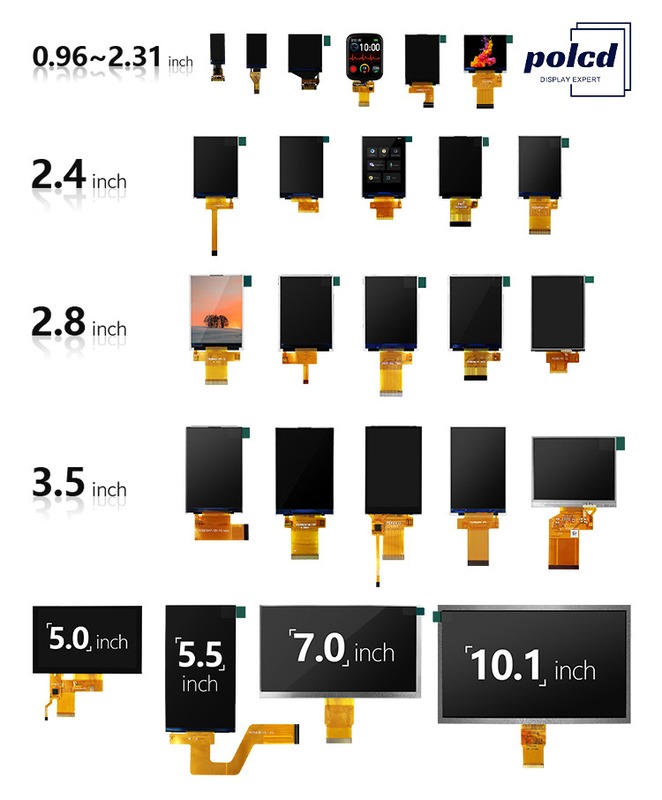 Polcd কাস্টম TFT LCD 0.96 ~ 10.1