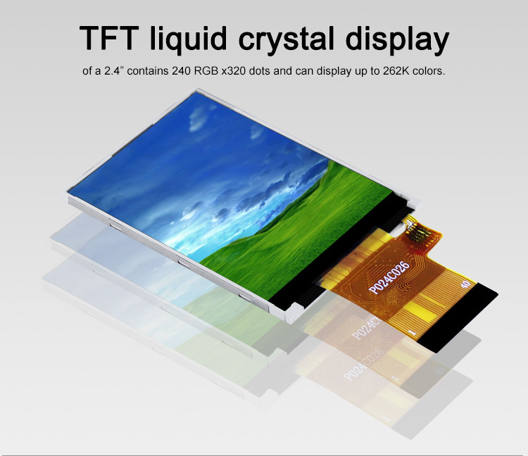 Polcd ST7789V 2.4 ইঞ্চি Tft ডিসপ্লে 12 0'CLOCK 240x320 Tft LCD প্যানেল স্ক্রিন
