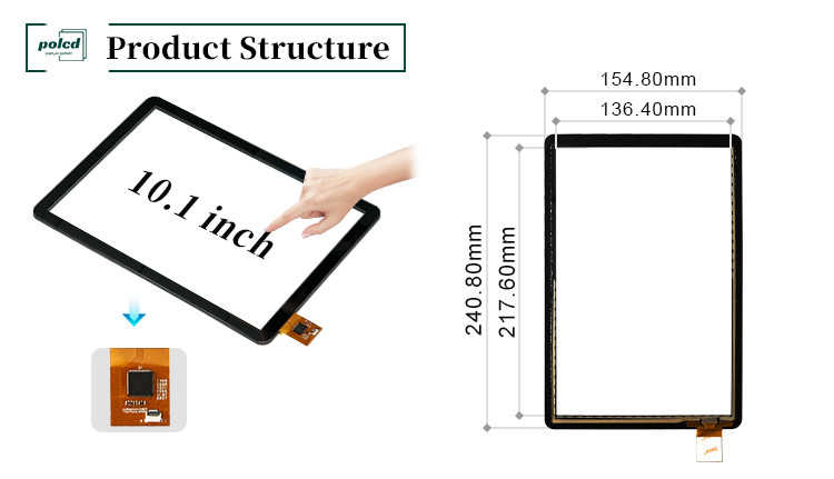Polcd 10.1 ইঞ্চি GT9271 স্কয়ার আকৃতির গ্লাস 800x1280 শিল্প অটোমোটিভ জন্য ধারণক্ষমতা টাচ স্ক্রিন প্যানেল