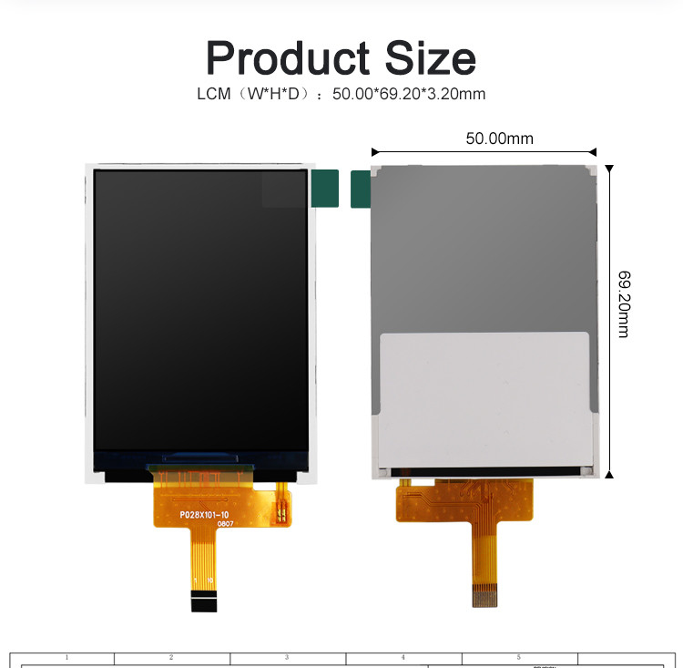 Polcd ST7789V 2.8 ইঞ্চি Ips স্ক্রীন 12 0'CLOCK TFT LCD মডিউল ISO9001