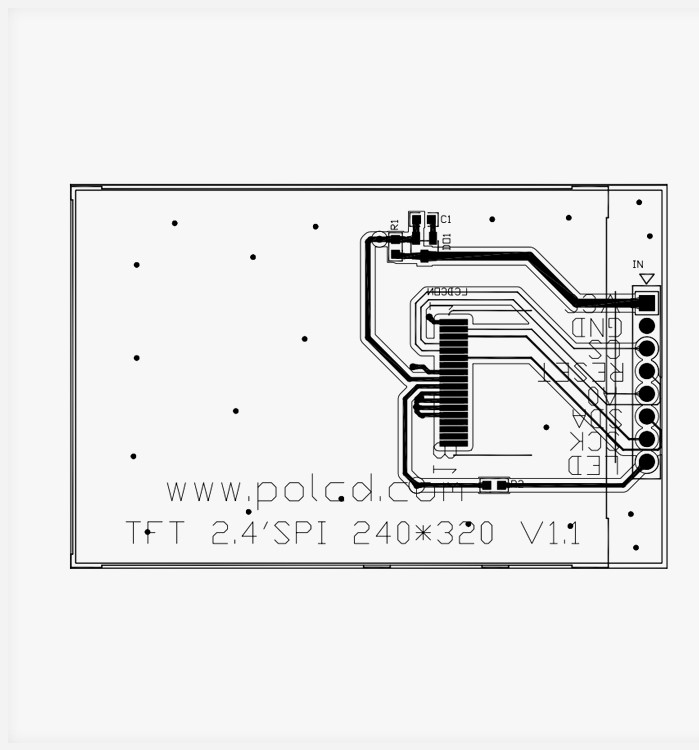 Polcd RoHS কালার 262K Lcd Tft 2.4 ইঞ্চি ST7789V2 Tft টাচ প্যানেল