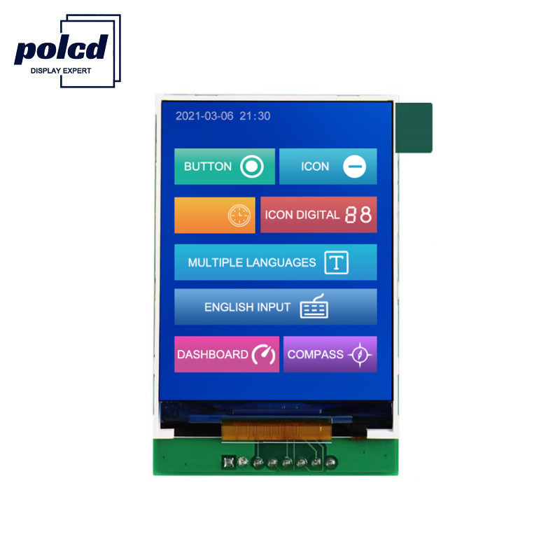 Polcd RoHS কালার 262K Lcd Tft 2.4 ইঞ্চি ST7789V2 Tft টাচ প্যানেল