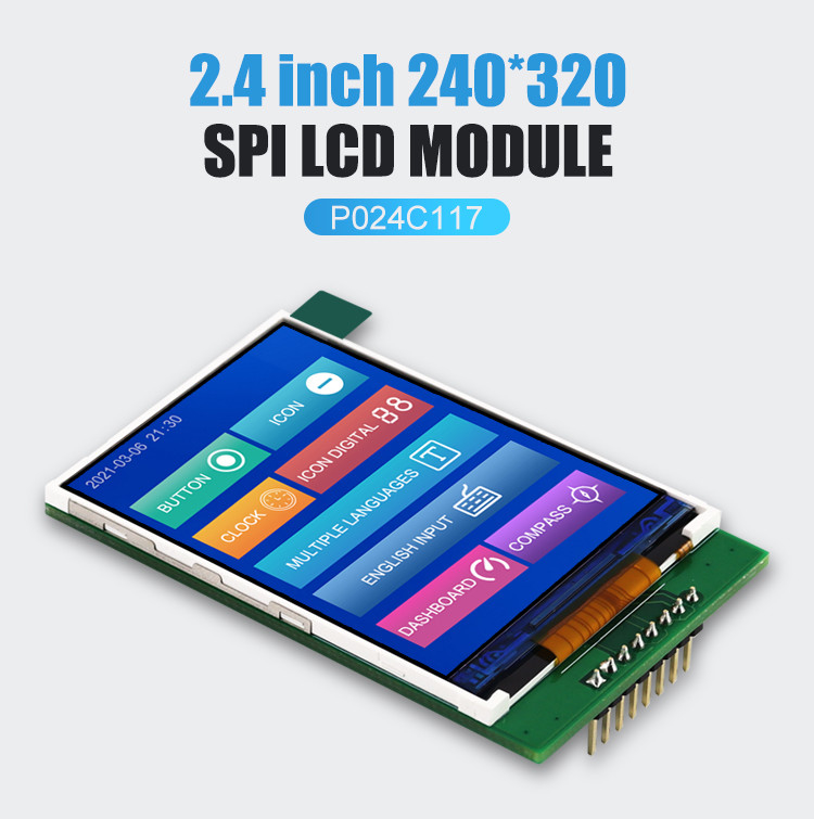 Polcd ISO9001 2.4 ইঞ্চি Tft টাচ স্ক্রীন Tft মনিটর 12 0'CLOCK