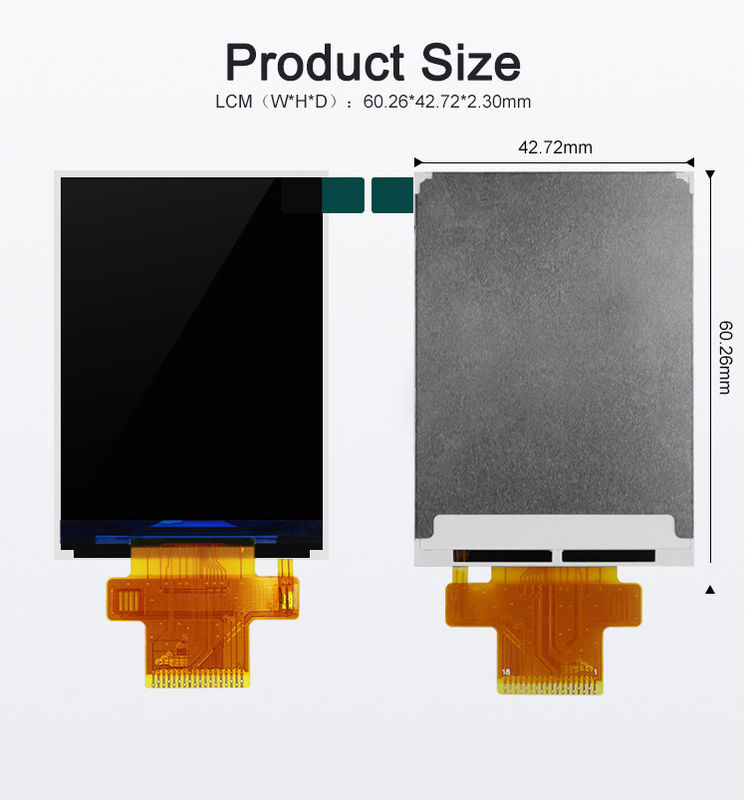 Polcd ST7789V2 2.4 Tft ডিসপ্লে রঙ 262K TFT এলসিডি মডিউল 48.96mm TFT এলসিডি
