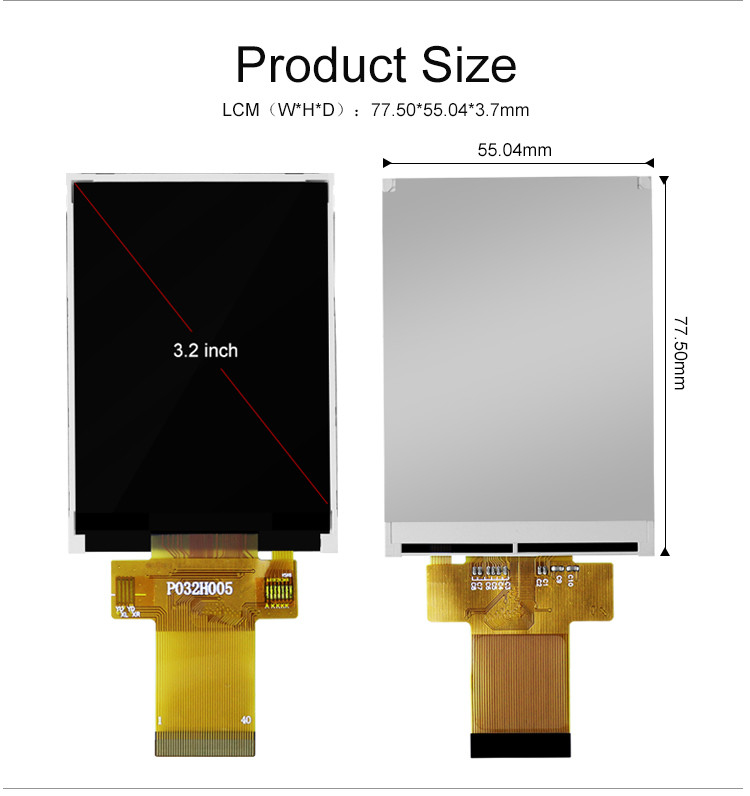 Polcd 12 0'CLOCK 3.2 ইঞ্চি Tft Lcd ILI9341V TFT LCD মডিউল 240X320