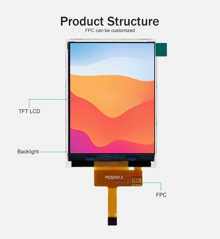 Polcd ST7789V 3.2 ইঞ্চি Tft Lcd কালার 262K TFT LCD ডিসপ্লে 48.6mm 12 0'CLOCK