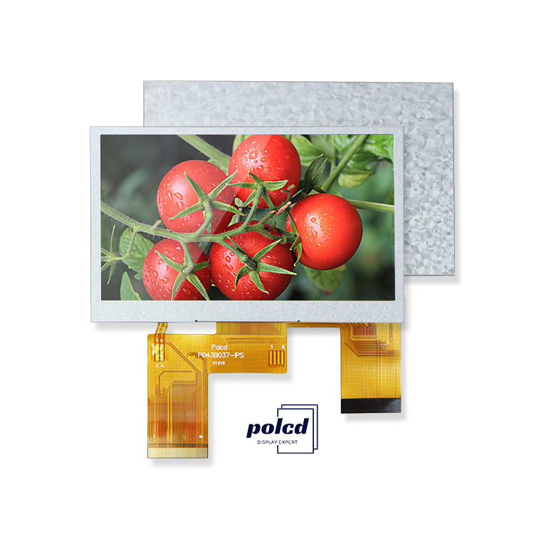 Polcd ৪.৩ ইঞ্চি কাস্টম এলসিডি স্ক্রিন ৪৮০x২৭২ ইন্ডাস্ট্রিয়াল ট্রান্সমিসিভ এমসিইউ এসপিআই ৪.৩ ইঞ্চি আইপিএস প্যানেল টিএফটি ডিসপ্লে