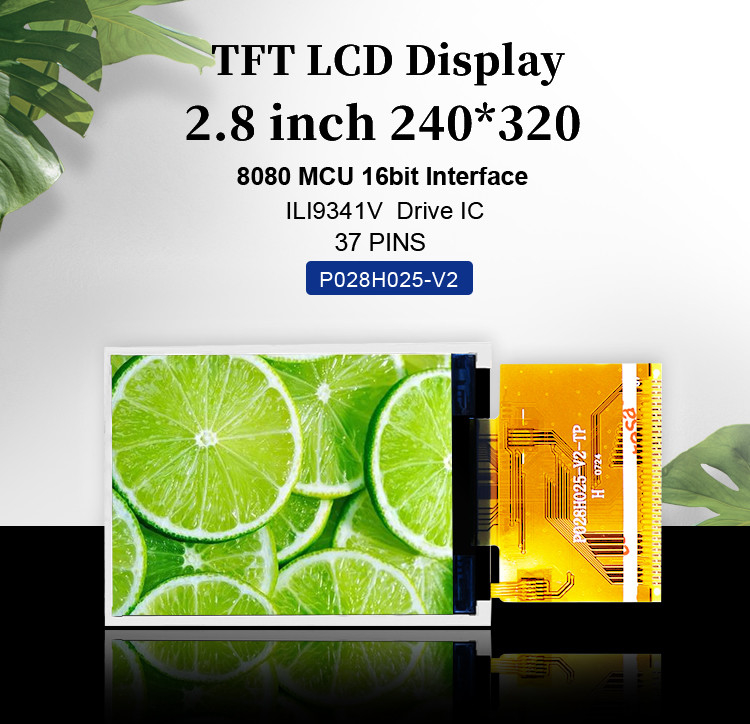 Polcd রেজোলিউশন 240X320 2.8 ইঞ্চি Spi Tft Lcd Ili9341V RoHS TFT টাচ স্ক্রীন
