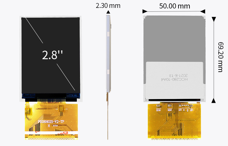 Polcd 300 উজ্জ্বলতা 240X320 2.8 ইঞ্চি Lcd Tft ডিসপ্লে ILI9341V মেডিকেল এলসিডি ডিসপ্লে