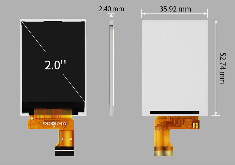Polcd 262K 2.4Mm 2 ইঞ্চি Lcd স্ক্রীন ST7789V IPS TFT LCD ডিসপ্লে 240X320
