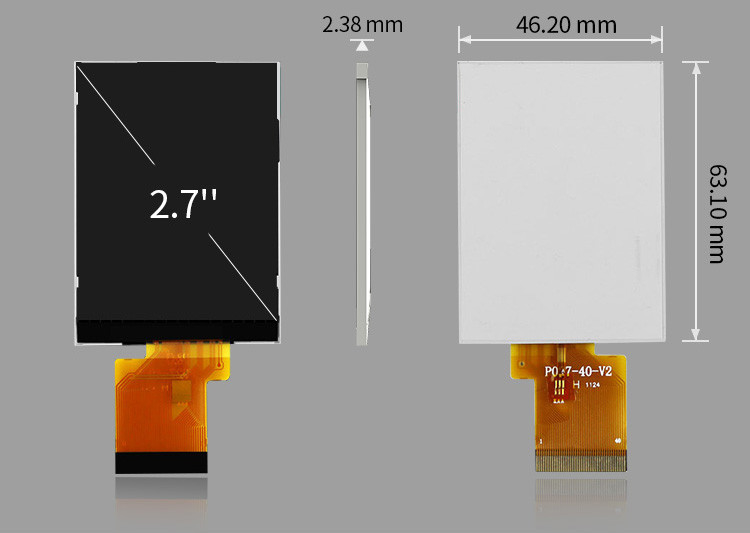 Polcd ILI8961 2.7 Tft Lcd 960X240 TFT LCD ডিসপ্লে RGB 8 বিট 6 0'CLOCK