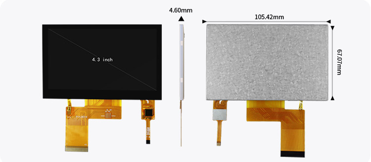 Polcd ST7262E43 4.3 ইঞ্চি Tft Lcd ডিসপ্লে 280 Nit LCD টাচ প্যানেল 800X480