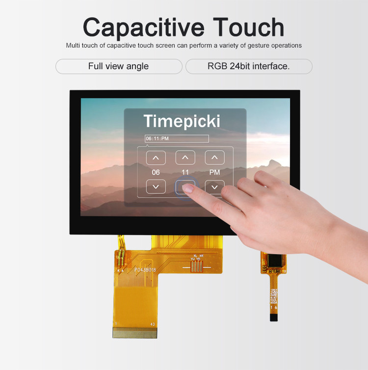 Polcd ST7262E43 4.3 ইঞ্চি Tft Lcd ডিসপ্লে 280 Nit LCD টাচ প্যানেল 800X480