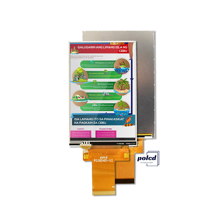 Polcd কাস্টম 3.95 ইঞ্চি 320x480 আইপিএস Tft এলসিডি আরজিবি ইন্টারফেস স্পর্শ সহ তরল স্ফটিক প্রদর্শন মডিউল