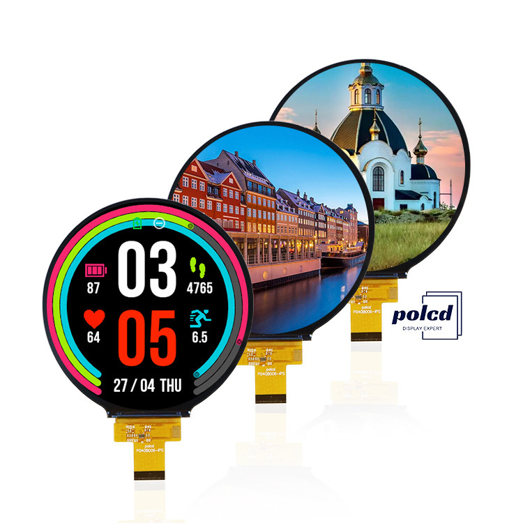 Polcd 4.0'' সার্কেল প্যানেল এলসিডি মডিউল 720*720 ST7703 আইপিএস ভিউ এঙ্গেল এমআইপিআই ইন্টারফেস গোলাকার টিএফটি ডিসপ্লে