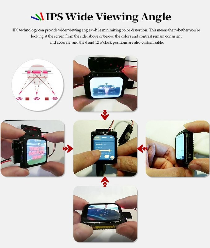 Polcd 1.69 ইঞ্চি 240x280 ক্যাপাসিটিভ টাচ প্যানেল স্মার্ট ওয়াচের জন্য ফুল ভিউ এঙ্গেল এলসিডি মডিউল