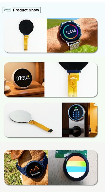 Polcd 1.28 ইঞ্চি আইপিএস সার্কুলার এলসিডি ডিসপ্লে 240xRGBx240 রেজোলিউশন স্মার্ট ঘড়ির জন্য কাস্টমাইজড টিএফটি এলসিডি মডিউল