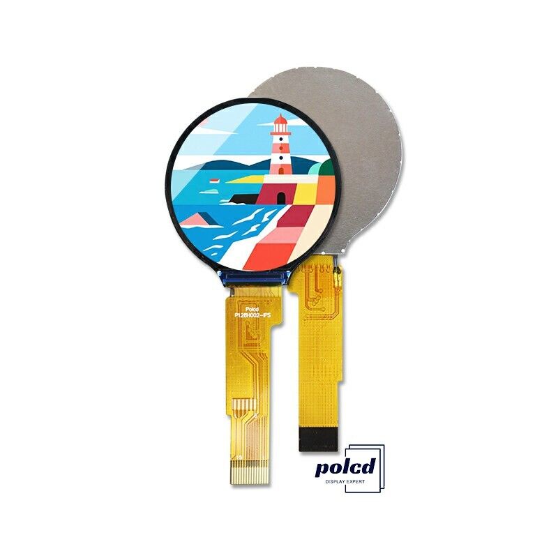 Polcd গোলাকার 240*240 1.28 1.3 ইঞ্চি টাচ Tft এলসিডি ডিসপ্লে SPI ইন্টারফেস GC9A01 ড্রাইভার আইসি আইপিএস স্ক্রিন