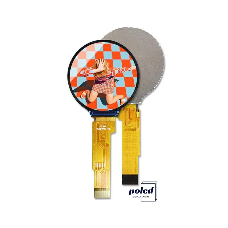 Polcd ছোট গোলাকার ১.২৮ ইঞ্চি এলসিডি স্ক্রিন ২৪০*২৪০ ১.৩ ইঞ্চি স্পি ইন্টারফেস আইপিএস সার্কুলার টিএফটি এলসিডি মডিউল প্যানেল