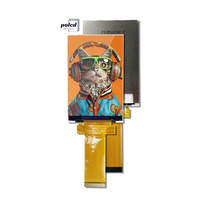 Polcd 3.5 ইঞ্চি QVGA এলসিডি ডিসপ্লে 320x480 রেজোলিউশন MCU SPI ইন্টারফেস টাচ প্যানেল 3.5 