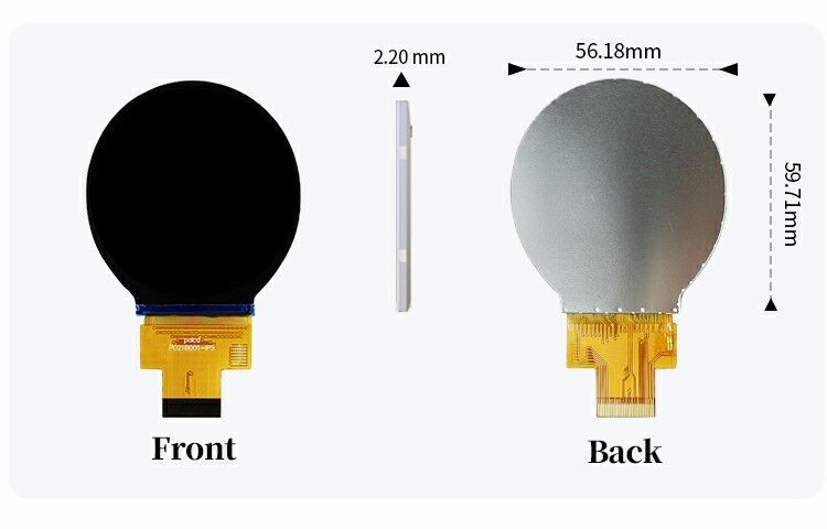 Polcd ২.১ ইঞ্চি আইপিএস ছোট গোলাকার এলসিডি ৪৮০*৪৮০ মাইপি ইন্টারফেস ST7701S সার্কেল সার্কুলার টিএফটি ডিসপ্লে মডিউল
