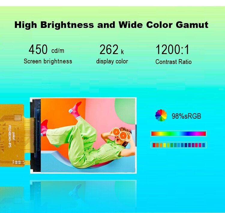 Polcd 2.4 ইঞ্চি 240x320 ST7789V এমসিইউ ইন্টারফেস ফুল ভিউং এঙ্গেল আইপিএস 2.4 