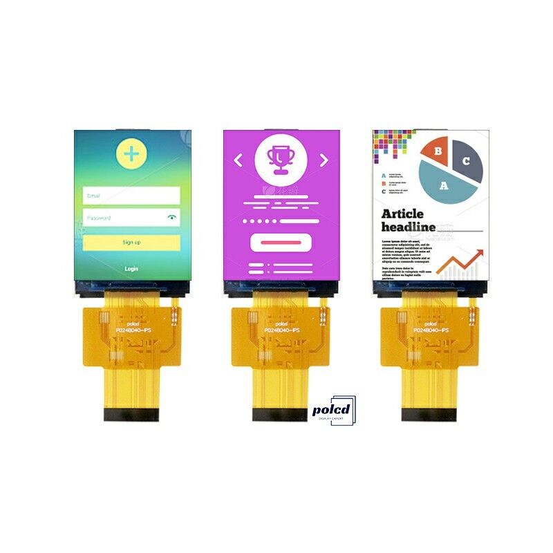 Polcd Mini 2.4 ইঞ্চি আইপিএস টিএফটি এলসিডি ডিসপ্লে মডিউল 40 পিন ছোট আকারের এলসিডি স্ক্রিন প্যানেল 240x320