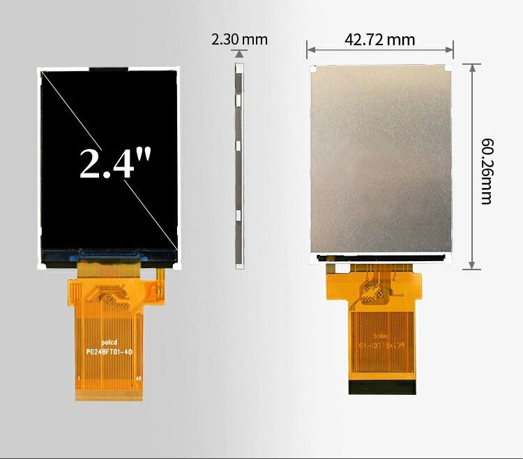 Polcd 2.4 ইঞ্চি এলসিএম মডিউল ট্রান্সফ্লেক্টিভ এসপিআই এমসিইউ ওয়েল্ডিং 20 পিন রেজোলিউশন 240x320 টিএফটি এলসিডি স্ক্রিন