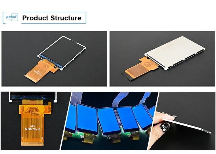 Polcd ফুল কালার এলসিডি ডিসপ্লে ট্রান্সফ্লেক্টিভ ২.৪ ইঞ্চি টিএফটি এসপিআই এমসিইউ ২০ পিন Qvga ২৪০x৩২০ টিএফটি এলসিডি