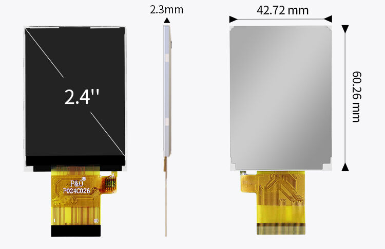 Polcd ST7789V 2.4 ইঞ্চি Tft ডিসপ্লে 12 0'CLOCK 240x320 Tft LCD প্যানেল স্ক্রিন