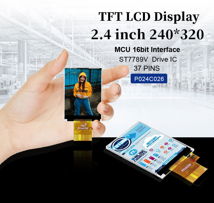 Polcd ST7789V 2.4 ইঞ্চি Tft ডিসপ্লে 12 0'CLOCK 240x320 Tft LCD প্যানেল স্ক্রিন