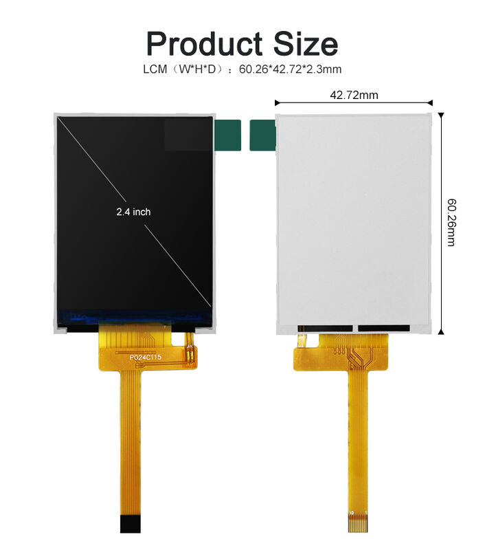 Polcd 260 Nit HD TFT Display 240X320 4 Wire SPI ইন্টারফেস 2.4 ইঞ্চি Tft এলসিডি
