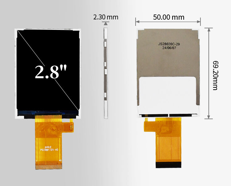 Polcd 2.8 ইঞ্চি 240*320 ট্রান্সফ্লেক্টিভ এলসিডি স্ক্রিন ST7789T3 Mcu Spi ইন্টারফেস 2.8 