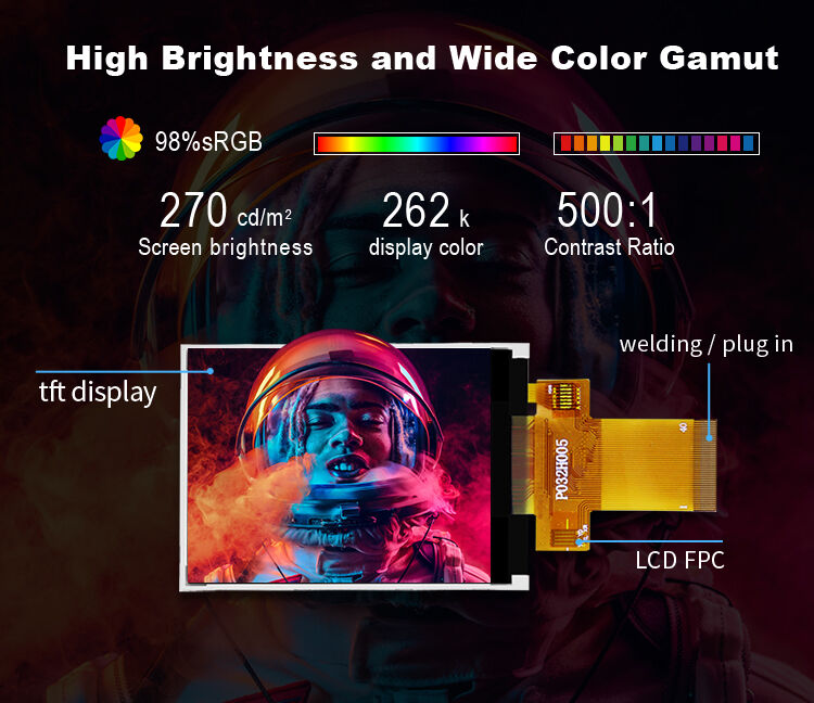 পোলসিডি ৩.২ ইঞ্চি ২৪০x৩২০ পিক্সেল আকার ছোট টিএফটি ডিসপ্লে আইএলআই ৯৪৮৮ ড্রাইভার আইসিডি