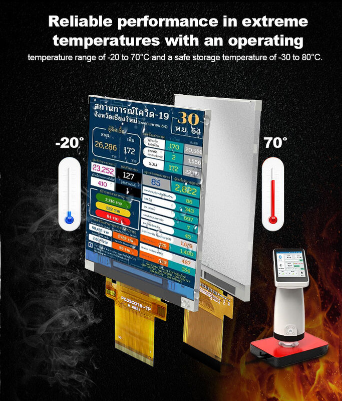 Polcd 3.5 ইঞ্চি LCD প্যানেল মডিউল 320x480 RGB SPI ইন্টারফেস ফুল কালার TFT LCM ডিসপ্লে