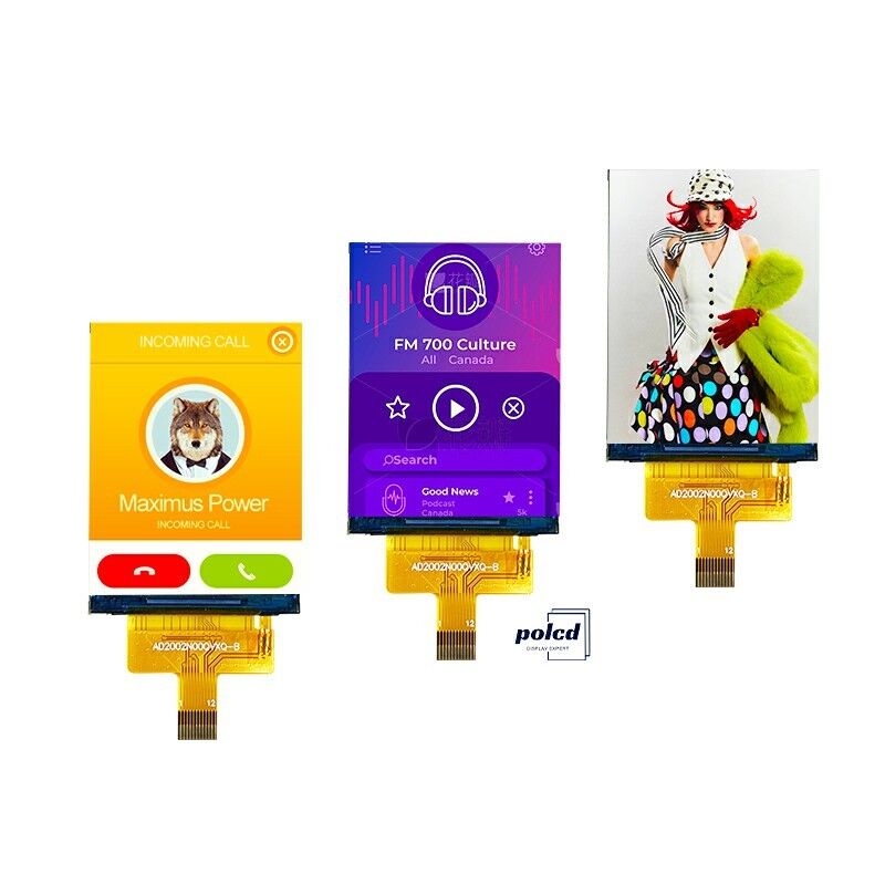 Polcd 240*320 2'' রঙিন LCD উচ্চ উজ্জ্বলতা SPI ইন্টারফেস আইপিএস টিএফটি অ্যাক্টিভ ম্যাট্রিক্স এলসিডি স্ক্রিন