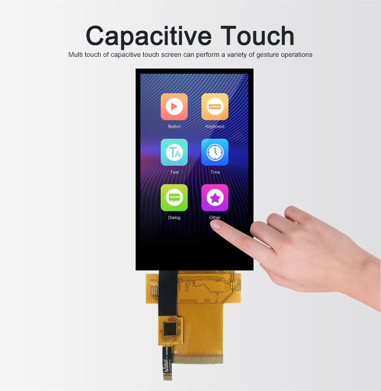 Polcd 3.97 ইঞ্চি 480 * 800 রেজোলিউশন 50 পিন উচ্চ উজ্জ্বলতা এমসিইউ ইন্টারফেস টাচ টিএফটি এলসিডি ডিসপ্লে মডিউল