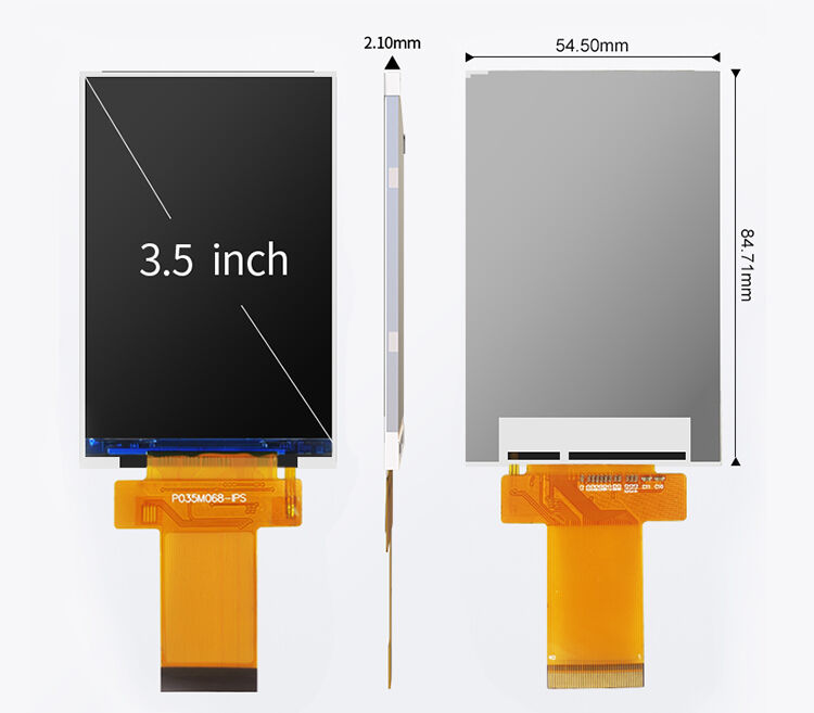Polcd 3.5 ইঞ্চি TFT LCD ডিসপ্লে 320*480 IPS ফুল ভিউ LCD ডিসপ্লে স্ক্রিন মডিউল অ্যালার্ম ক্লকের জন্য