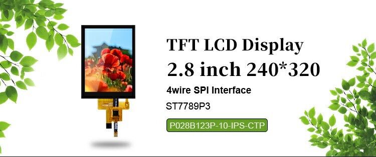Polcd কাস্টম SPI ইন্টারফেস 2.8 ইঞ্চি 240x320 ক্যাপাসিটিভ টাচ স্ক্রিন ST7789 ড্রাইভ টিএফটি এলসিডি ডিসপ্লে