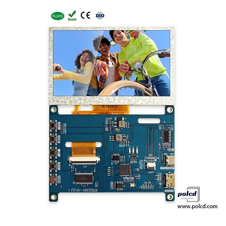 Polcd 4.3 5 ইঞ্চি মাল্টি-ফাংশন HD-MI কন্ট্রোলার বোর্ড রাস্পবেরি পাই আইপিএস ডিসপ্লের জন্য ইউনিভার্সাল টাচ এলসিডি ড্রাইভার বোর্ড