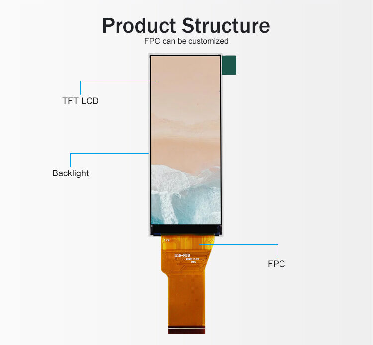 Polcd 3.2'' 3.2 inch 320x480 Vertical Type 350nits RGB SPI Interface ST7701S ic TFT LCD Display