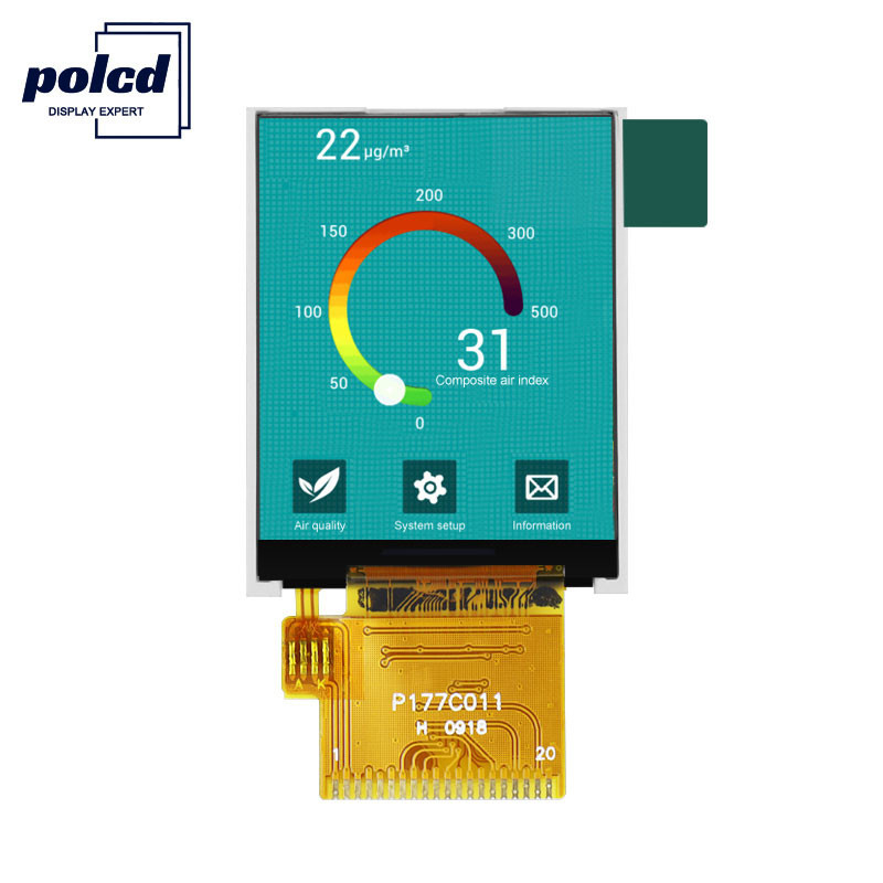 Polcd 1.77 ইঞ্চি Tft 128*160 কালার 262K Rgb Lcd ডিসপ্লে সাধারণত কালো