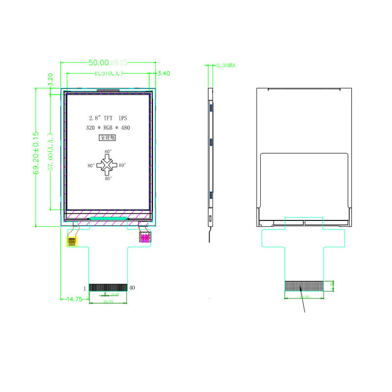 Polcd 4 ওয়্যার ST7789V IPS TFT LCD ডিসপ্লে 2.8 Spi Tft মডিউল 240X320 পিক্সেল