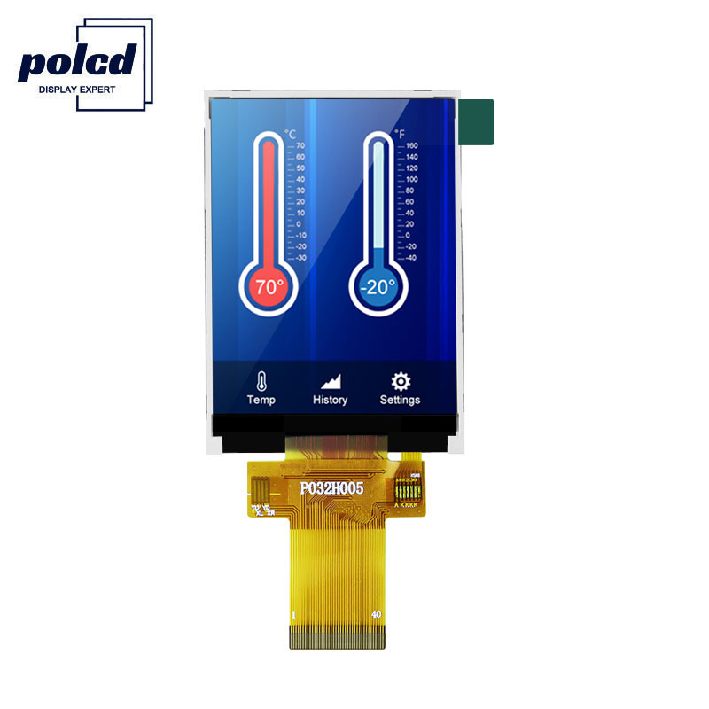 Polcd 350cd/M 3.2 ইঞ্চি রাস্পবেরি পাই ডিসপ্লে ILI9341V সূর্যের আলো পাঠযোগ্য Lcd ডিসপ্লে
