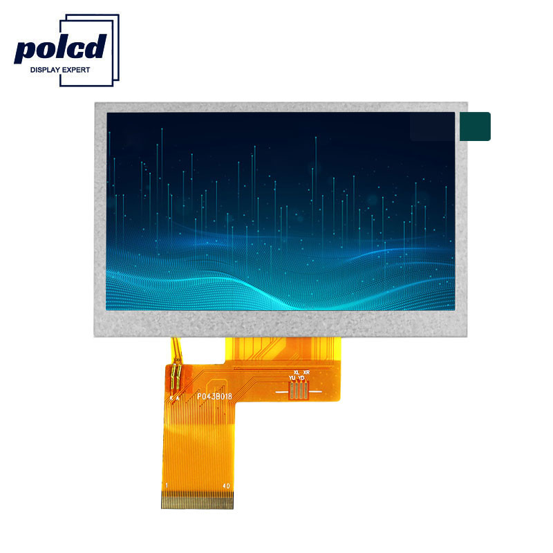 Polcd উজ্জ্বলতা 300 4.3 ইঞ্চি Tft Lcd ডিসপ্লে 800X480 TFT প্রতিরোধী টাচ স্ক্রীন