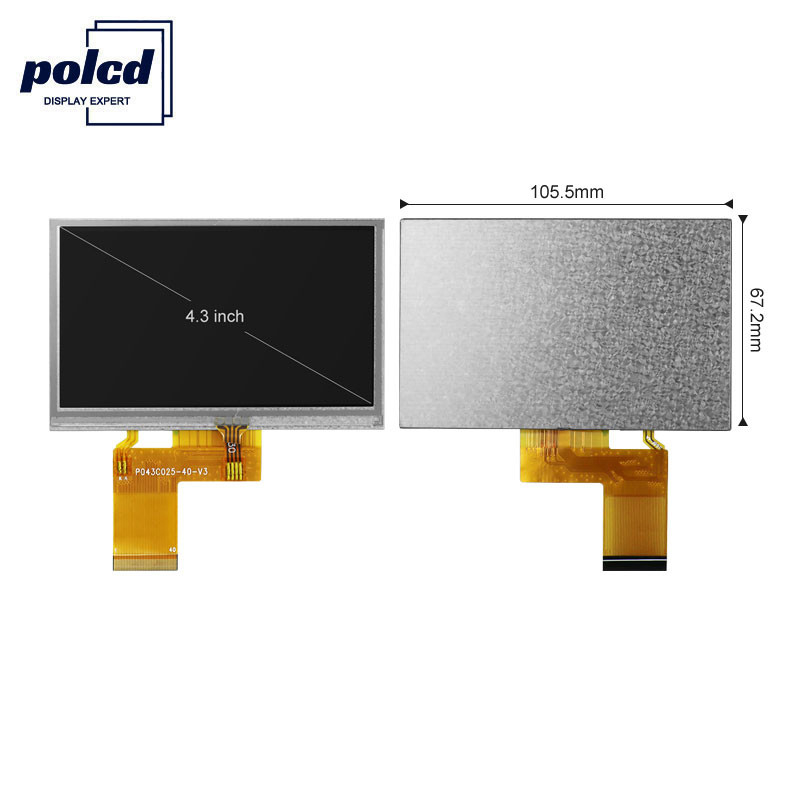 Polcd 4.3 ইঞ্চি 480x272 Tft Lcd ডিসপ্লে RGB 24 বিট টাচ স্ক্রীন Lcd ডিসপ্লে